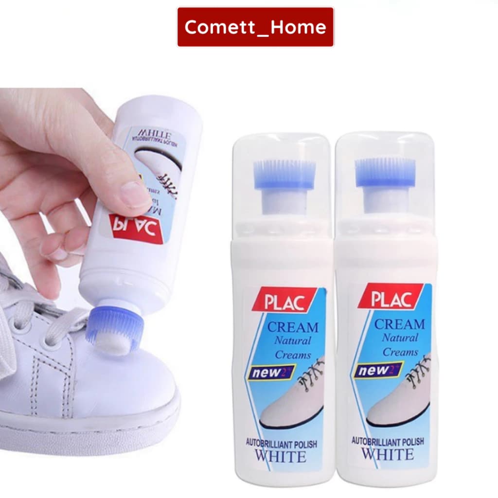 Chai Nước Tẩy Trắng Giày Plac Đa Năng - Chai Tẩy Trắng Túi Xách Da Có Đầu Chổi Vệ Sinh Tiện Dụng