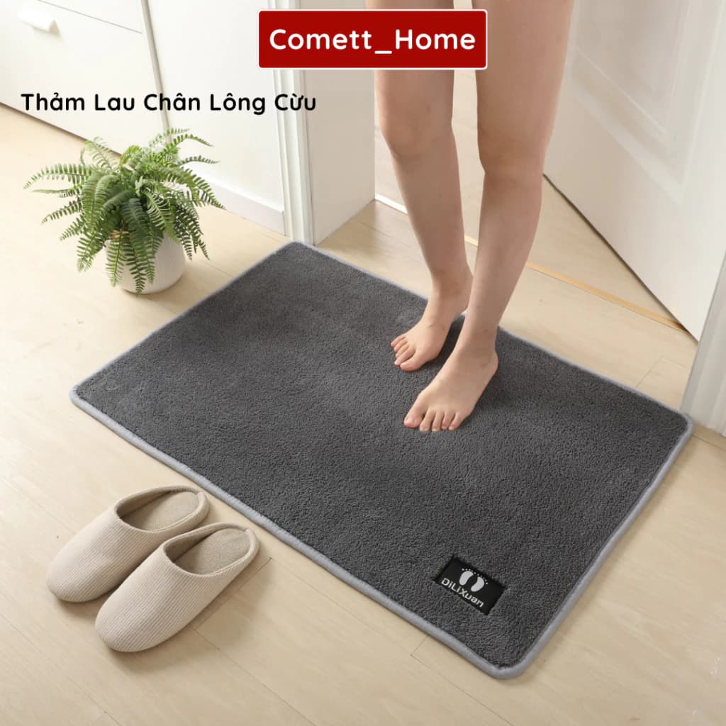 COMBO 5 Thảm Lau Chân COMET Lông Cừu Mềm Mại - Thảm Chùi Chân Kích Thước 40x60cm Siêu Thấm Hút Nước