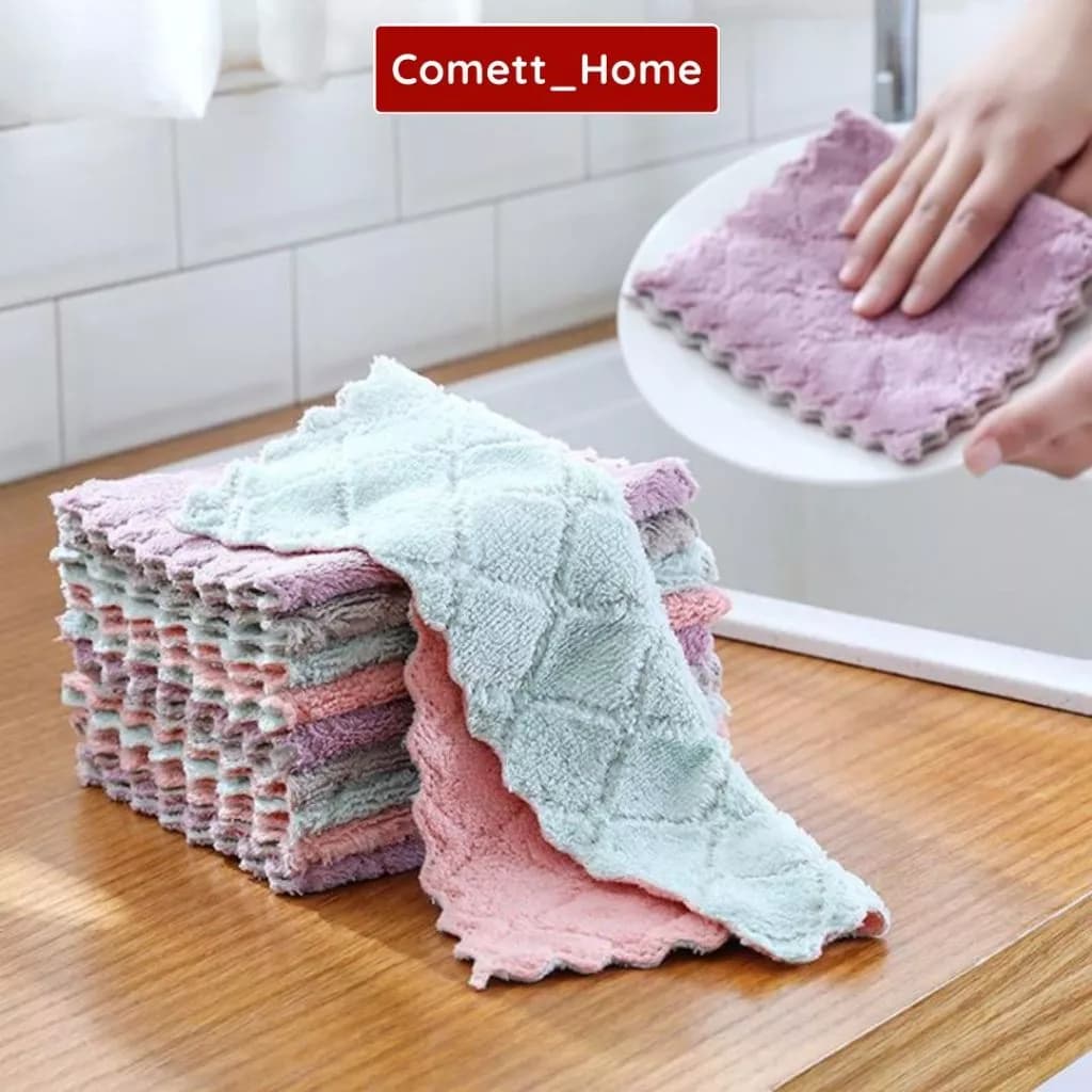 Khăn Lau Bếp 2 Mặt COMET Tiện Dụng - COMBO 50 Khăn Lau Chén Bát Đa Năng Tải Sử Dụng Nhiều Lần
