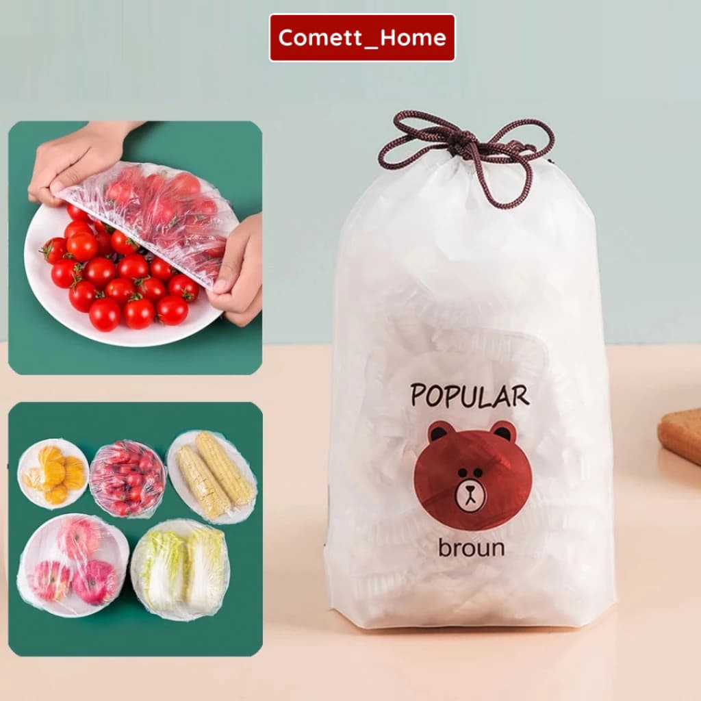 Màng Bọc Thực Phẩm COMET - Túi Có Chun Co Giãn Chùm Đầu Bảo Quản Thực Phẩm