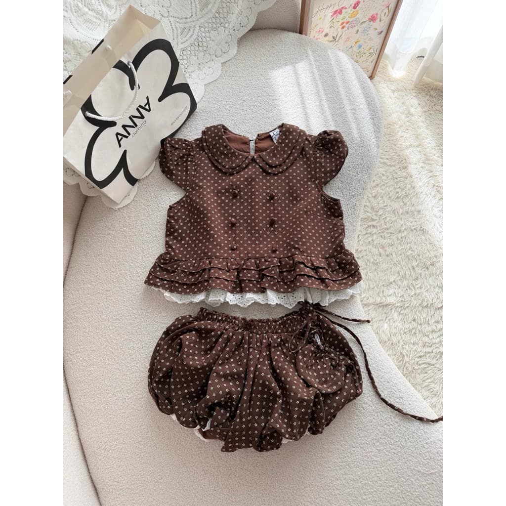 Set Bộ Nữ Hoa Nhí Nâu ANNA - Set Haby