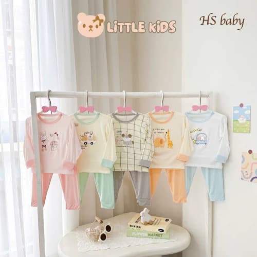 Bộ Dài Tay Bo Gấu Cho Bé Trai Bé Gái Vải Petit Mềm Mịn Co Giãn Tốt In Gấu Thỏ Hoa Gam Màu Nhẹ Nhàng siêu hót