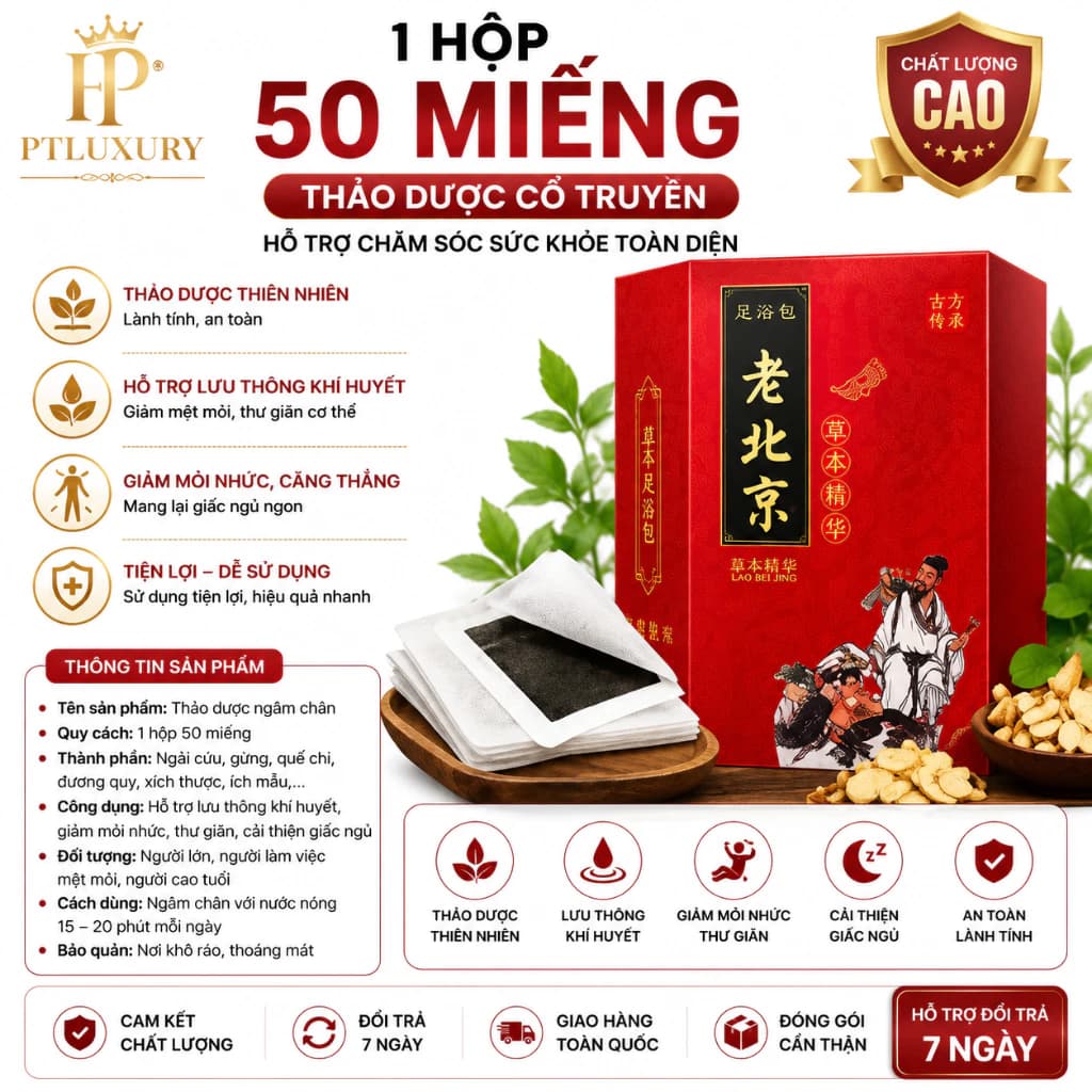Miếng Dán Thải Độc Bàn Chân Đông Y Bắc Kinh Hỗ Trợ Ngủ Ngon, Cải Thiện Chất Lượng Giấc Ngủ