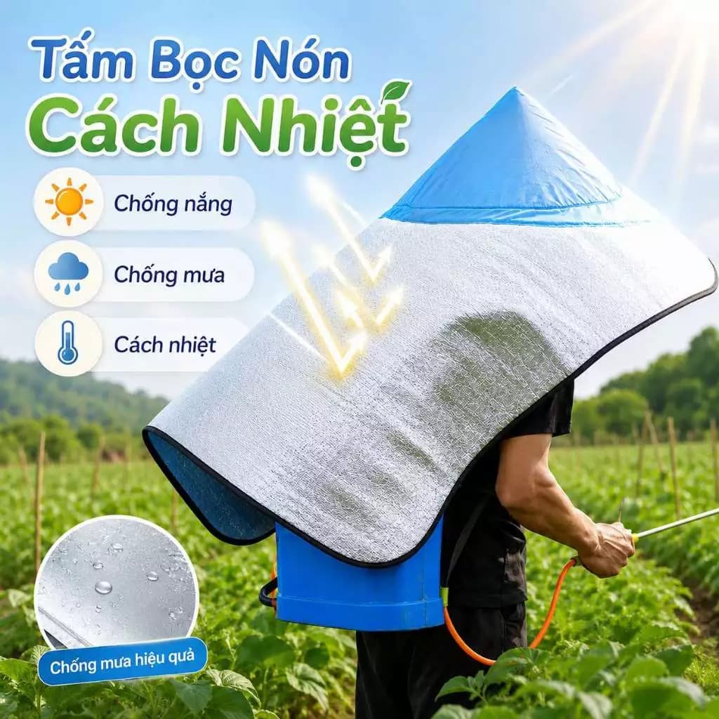 Tấm Bọc Nón Cách Nhiệt Chống Nắng Chống Mưa Chống UV Giảm Nóng Khi Làm Việc Ngoài Trời Hiệu Quả