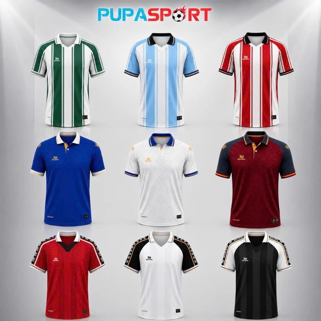 [PUPASPORT]- Bulbal Retro, Bst Nhiều Mẫu Áo Polo Phong Cách Áo Bóng Đá Retro, Chất Vải Microdry Cao Cấp