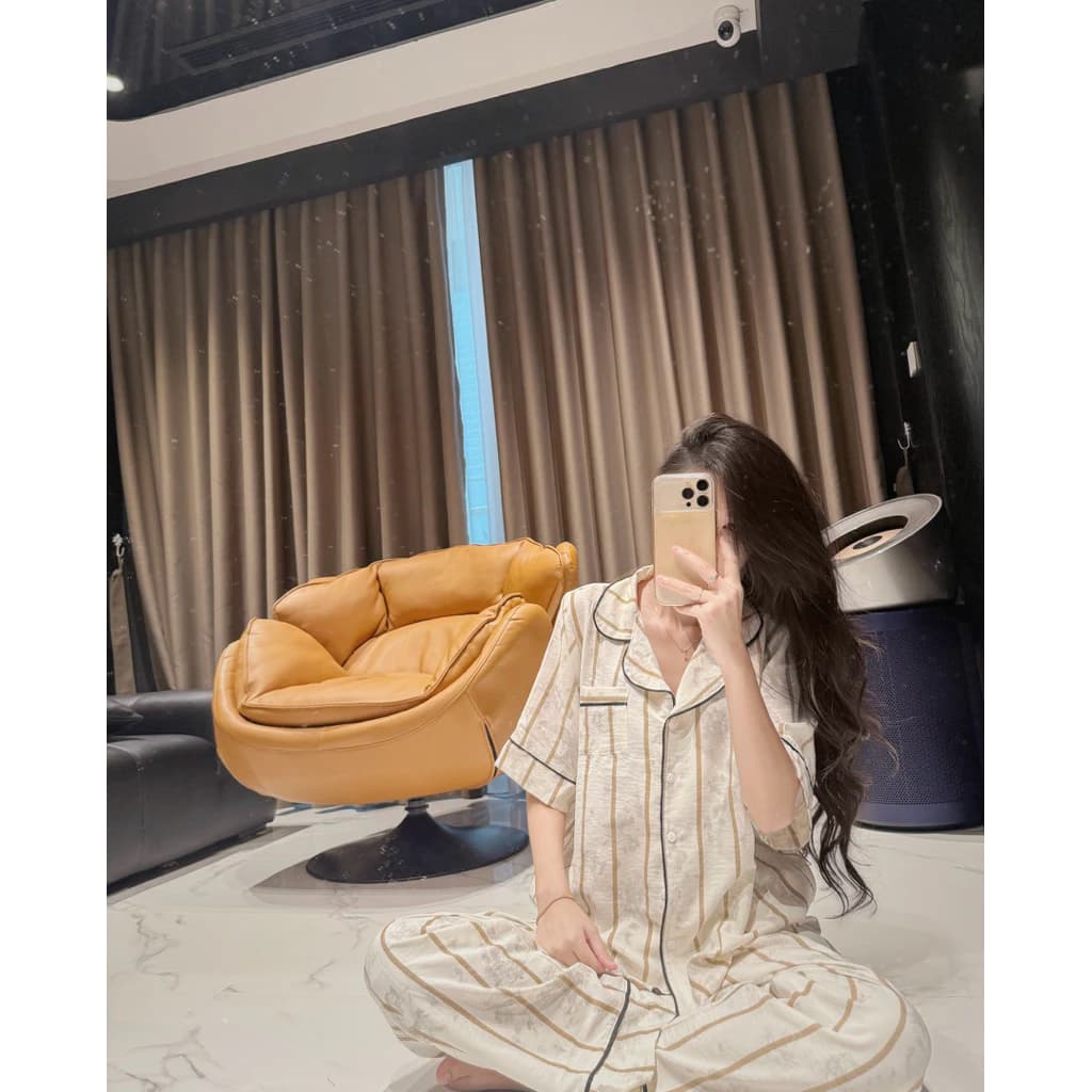 Set pijama CỘC TAY - QUẦN DÀI kẻ sọc LOANG mềm mịn chất mát CHUNCHUN