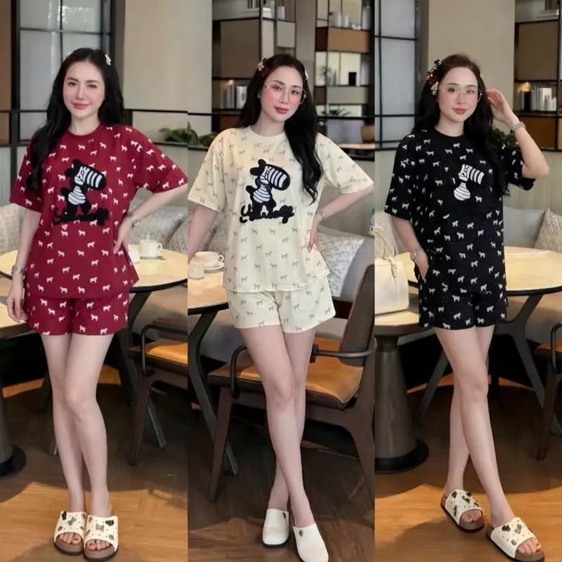 (From Rộng) Sét Bộ Quần Áo Nữ Hyzina, Hoạ Tiết Ngựa Tràn Nền ,Chất Cottton Mềm Mát Co Dãn