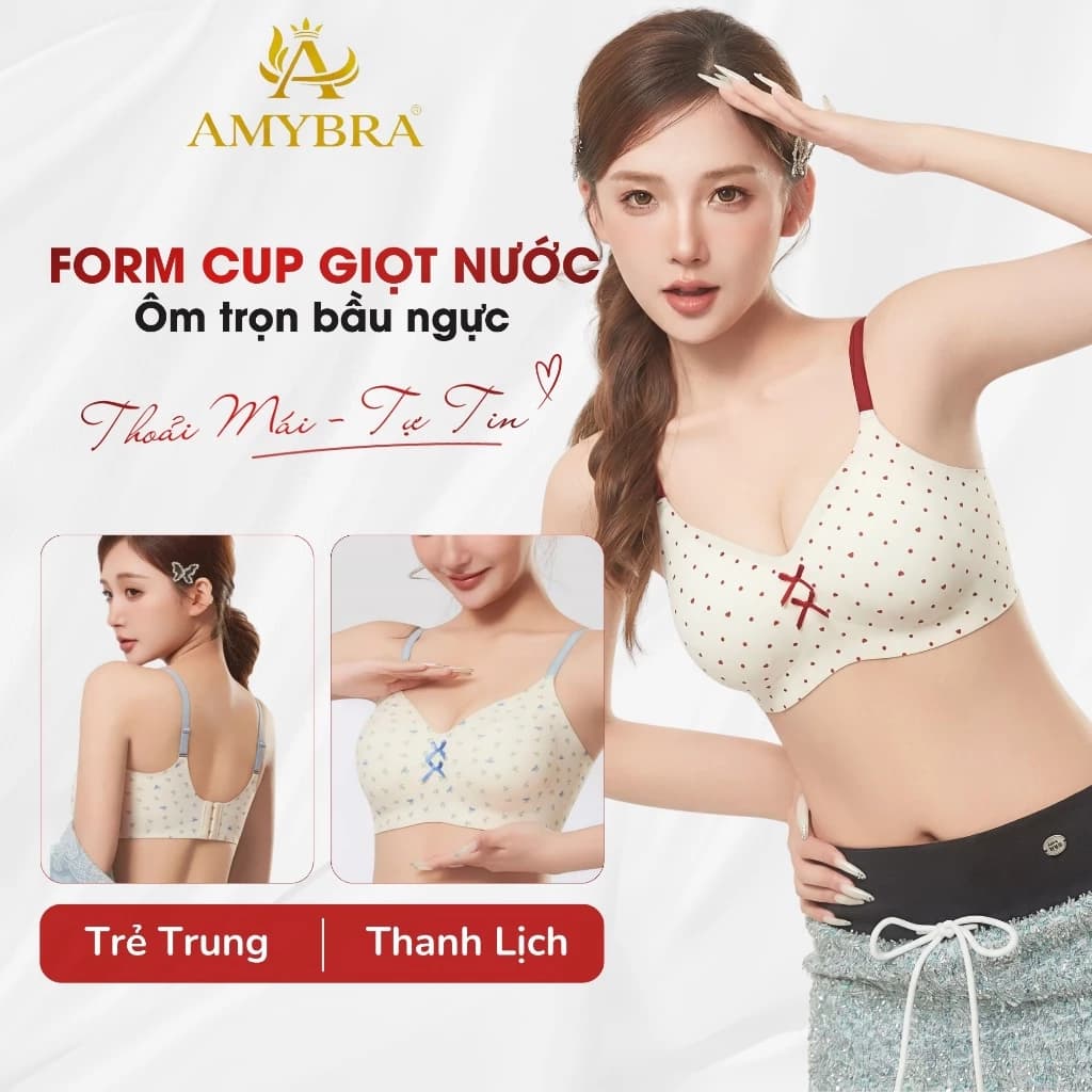 [ HỎA TỐC - AMYBRA ] Áo Ngực Nữ Su Không Gọng Mềm Mịn, Áo Lót Nữ Mút Cố Định Họa Tiết Xinh Xắn A967