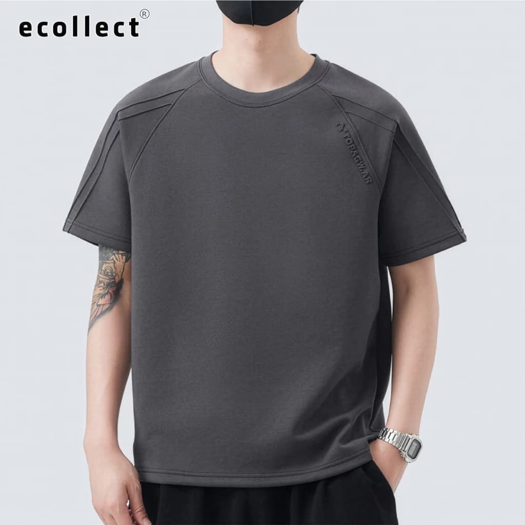Áo Thun Nam ECOLLECT CT22 Cổ Tròn Sợi Cotton Jelly Cao Cấp Mát Lạnh Mùa Hè Clean Fit