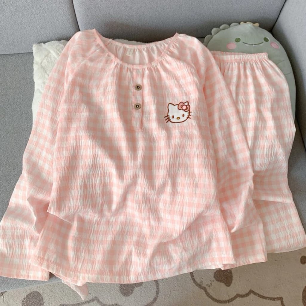 𝓓𝓪𝓲𝓵𝓲𝓵𝔂 𝓼𝓱𝓸𝓹 Bộ đồ dài tay QCCC in hoạt hình xinh xắn cho nữ, đồ ngủ mặc ở nhà
