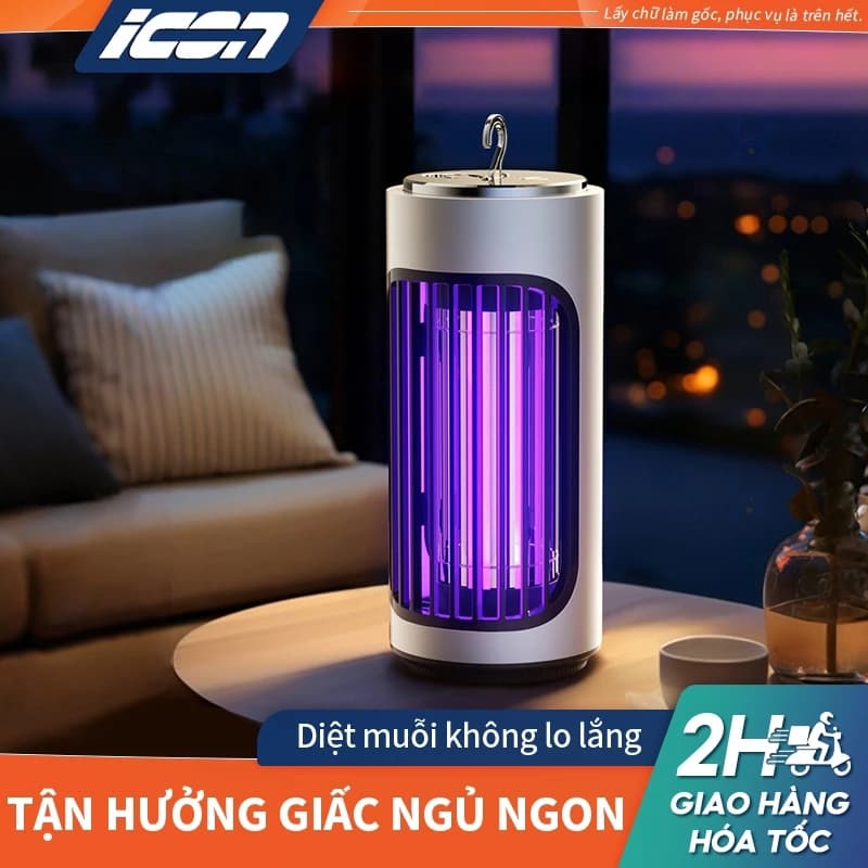 Đèn Bắt Muỗi UV ICON - Sạc Pin, Treo Tường & Để Bàn, Ánh Sáng UV, Vừa Hiệu Quả Vừa Làm Decor