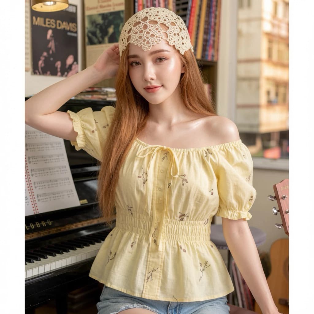 🔥 ÁO BABYDOLL THÊU HOA NHÍ - CỰC PHẨM HACK DÁNG 6196 🔥