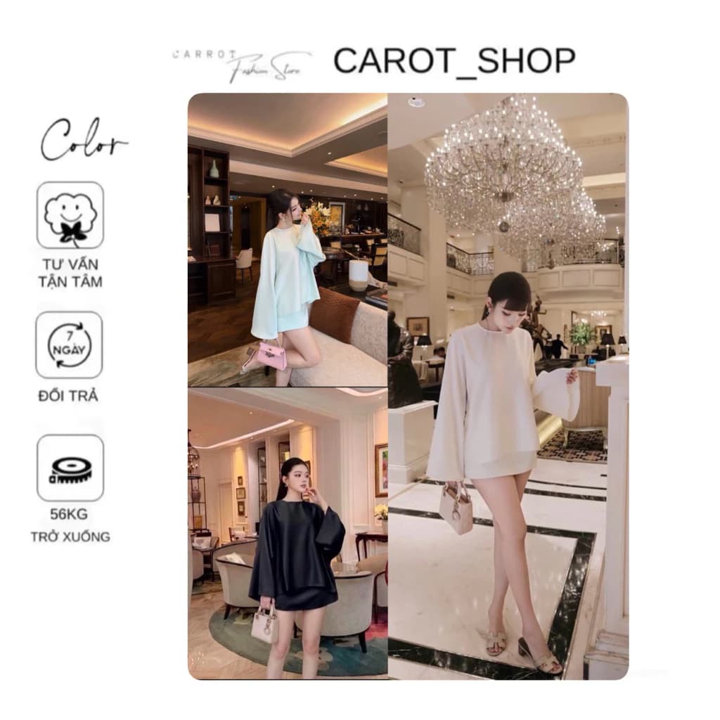 (SẴN ÍT - BIGSIZE) VN128 SET ÁO LỤA SANG CHẢNH BASIC QUÝ PHÁI PHỐI CHÂN VÁY CHỮ A NHẸ NHÀNG BY CARROTSHOP