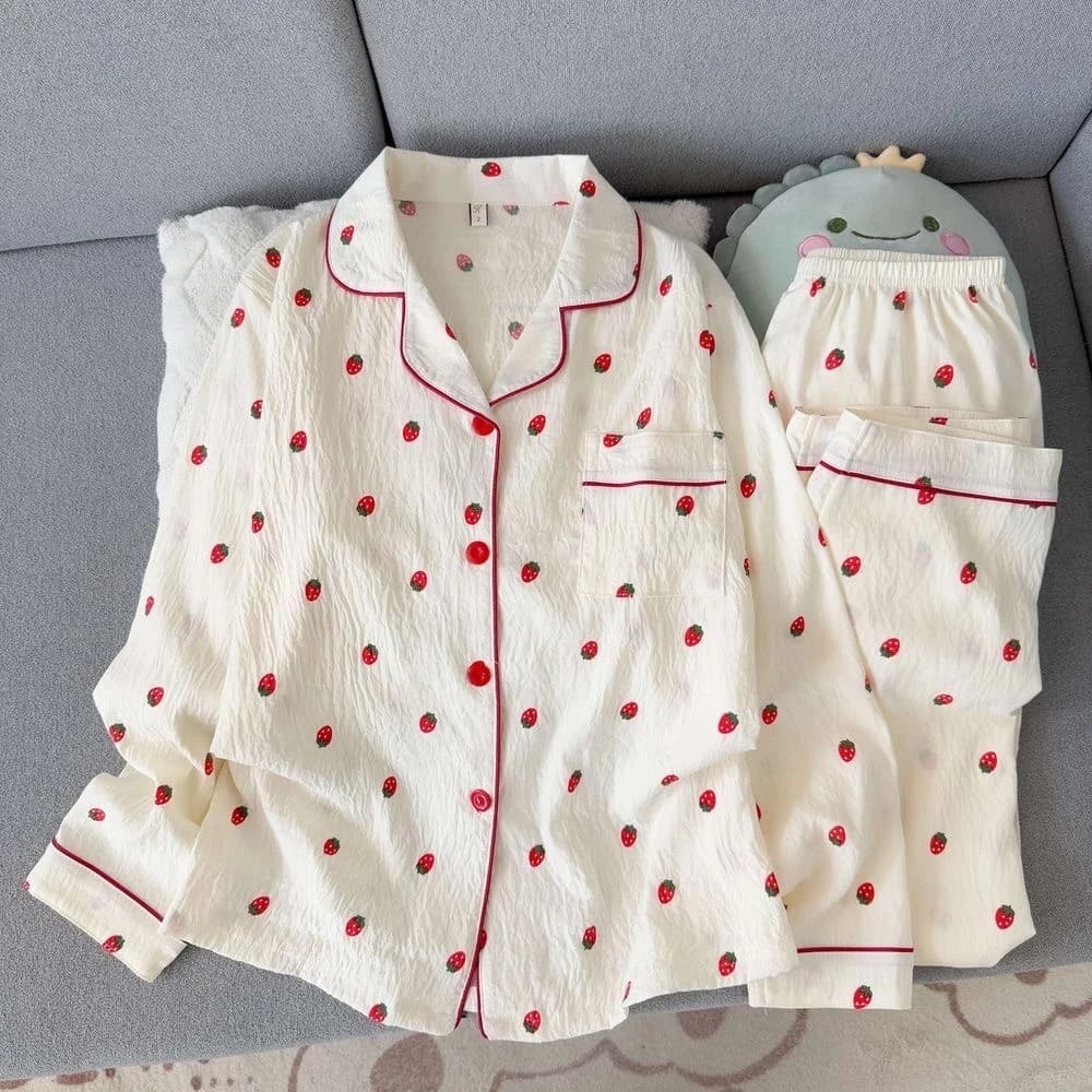 [Sẵn] Bộ ngủ pyjama áo dài quần dài nhiều hoạ tiết mặc nhà đáng yêu dành cho nữ 633