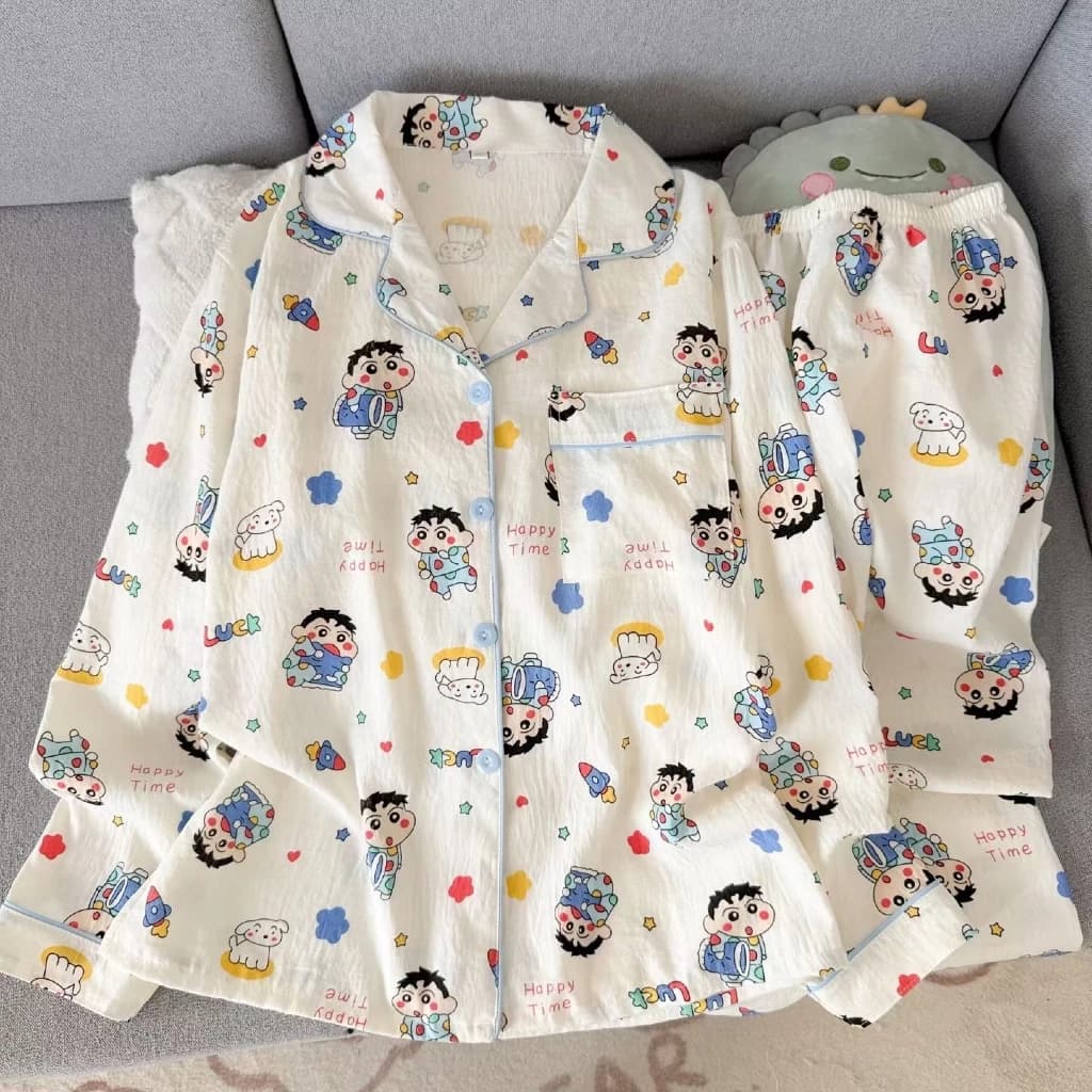 [Sẵn] Bộ ngủ pyjama nữ áo dài quần dài nhiều hoạ tiết mặc nhà mát mẻ 654
