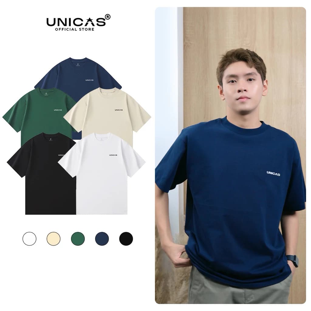 Áo Thun Unisex UNICAS Form Oversized 100% Cotton Mặc Cực Chill Fit Mọi Outfit Đi Học Đi Chơi