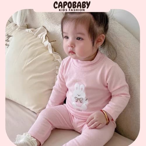 [COMBO 2B] Bộ Quần Áo Dài Tay Cho Bé Trai Bé Gái Cotton Mềm Cổ Cao Họa Tiết Thỏ Đáng Yêu, Đồ Thu Đông Cho Bé [DB001]