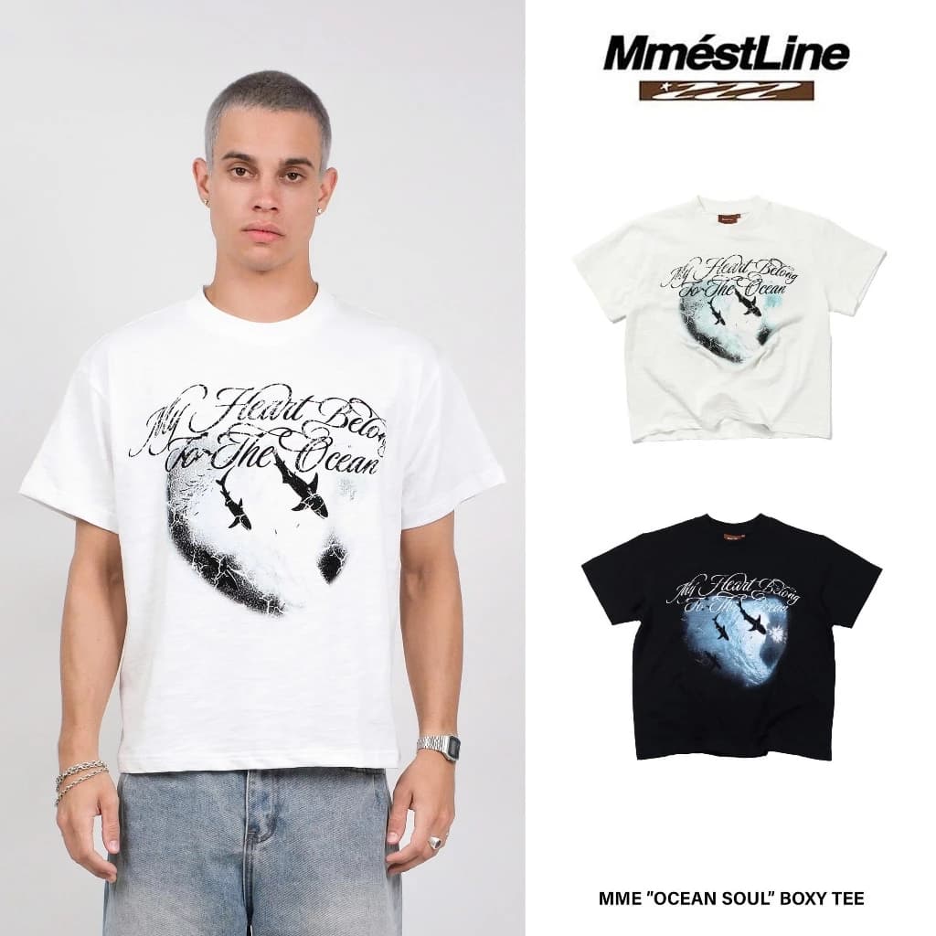 Áo thun MMESTLINE "OCEAN SOUL" form Boxy lụa vải Premium Slub