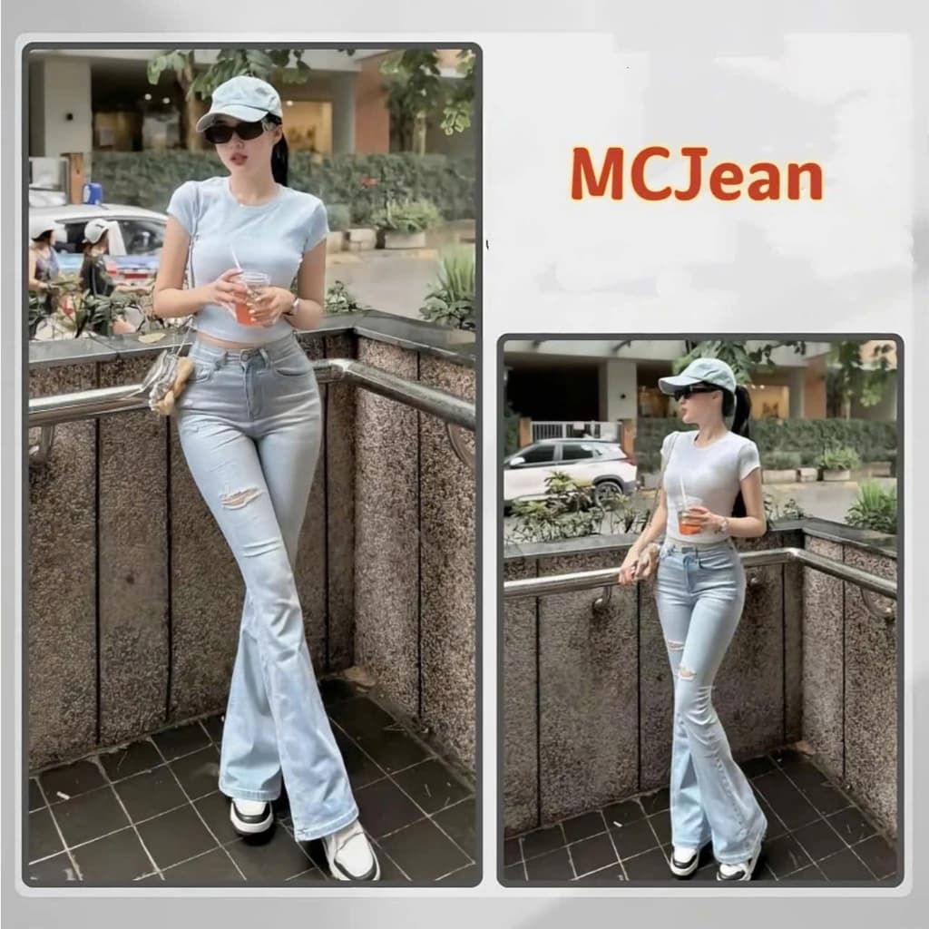 [COOLJEANS] QUẦN JEANS NỮ ỐNG LOE CẠP CAO CO DÃN HÁCH DÁNG HOTTREND 2026