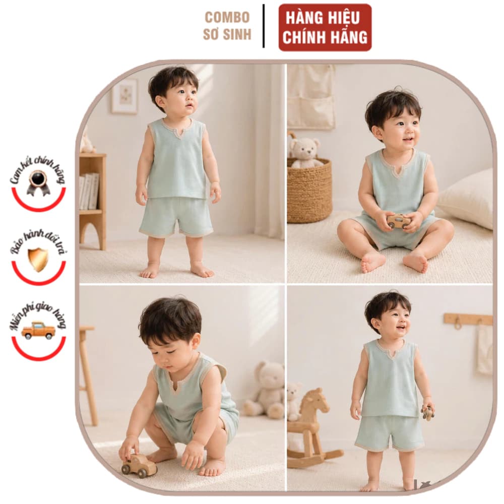Bộ quần áo cho bé chuẩn phong cách Hàn Quốc-thoáng khí co giãn tốt giúp bé thoải mãi khi vận động size 9M-4Y (8-17kg)
