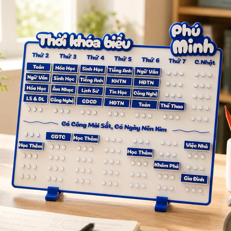 THỜI KHÓA BIỂU LẮP GHÉP cao cấp, cá nhân hóa - in tên riêng của Memora Shop