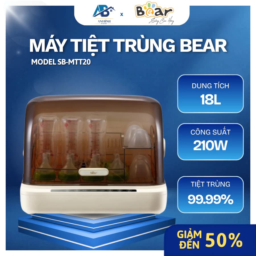 Máy Sấy Tiệt Trùng Bear SB-MTT20 Sấy Khô Dao Thớt Nhanh Chóng, Khử Trùng Hiệu Quả - Ani Bình Đồ Gia Dụng