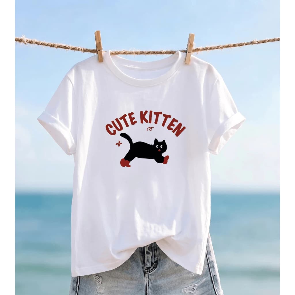 Áo thun nữ cổ Tròn chất cotton form suông xoắn eo chất cotton 4 chiều phong cách Hàn Quốc