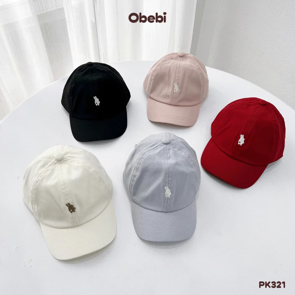 Mũ Lưỡi Trai Obebi Unisex, Mũ Cotton Hình Thêu Hình Cho Bé Trai Bé Gái PK321