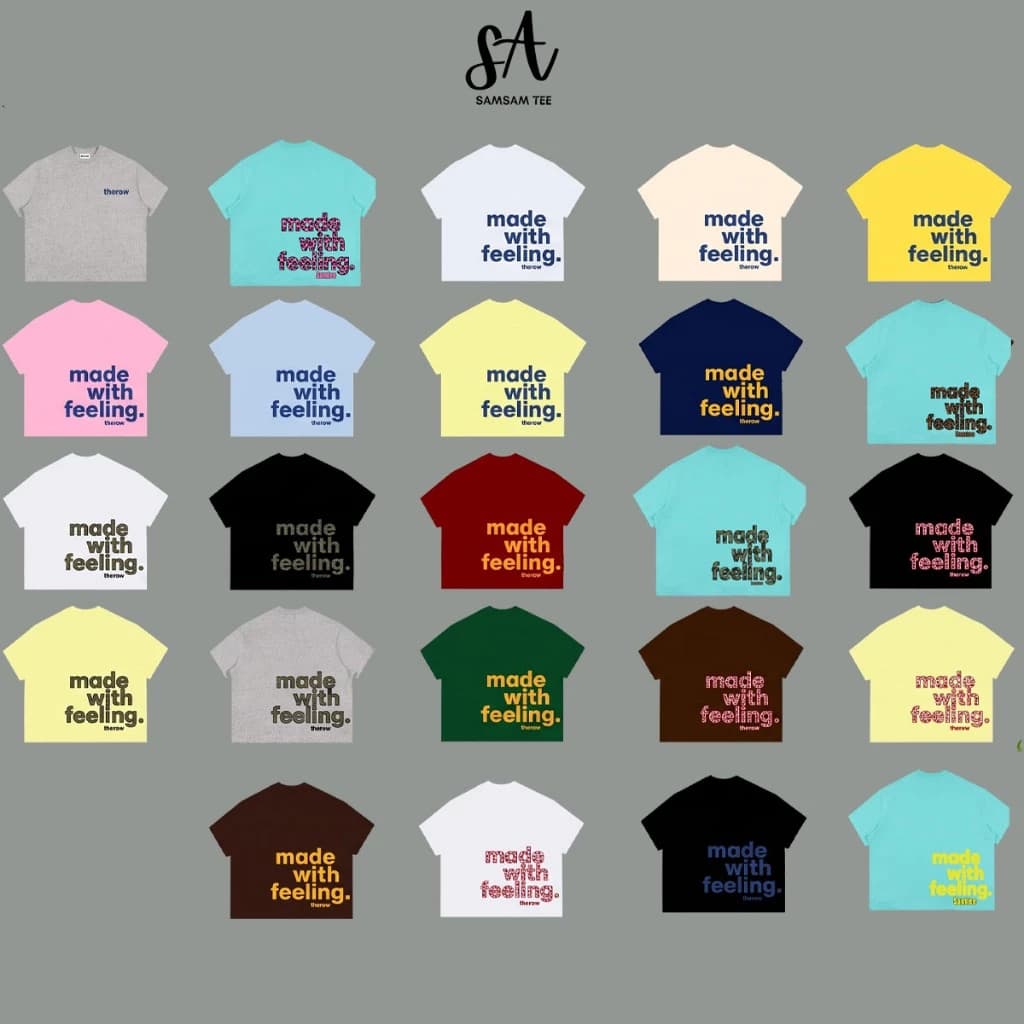 Áo Thun Boxy Tay Ngắn Cotton 250gsm " MADE WITH FEELING " Áo Phông Forrm Rộng Unisex 100% cotton