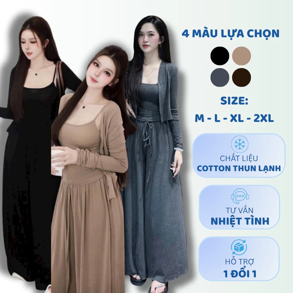 SÉT BỘ NỮ ,SÉT GSÉT TAY DÀI ,SÉT 3 MÓN TAY DÀI THUN DẺO MỀM HÀNG THIẾT KẾ BIGSIZ