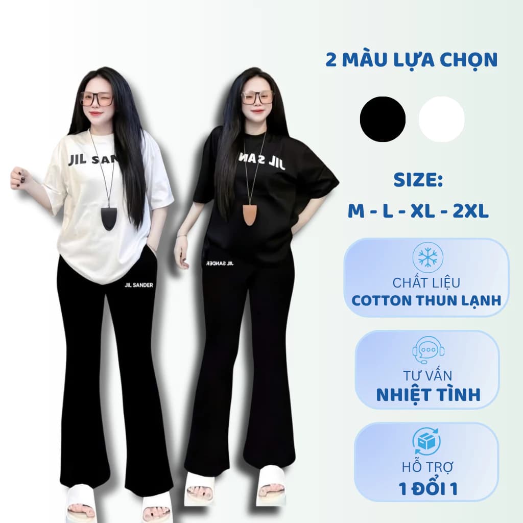 MÃ 06 SÉT BỘ NỮ ,SÉT THUN NỮ ,SÉT NỮ BIGSIZE ỐNG LOE THUN ZIP MỀM IN CHỮ JULSENDER THUN CO GIÃN FROM 45-85KG