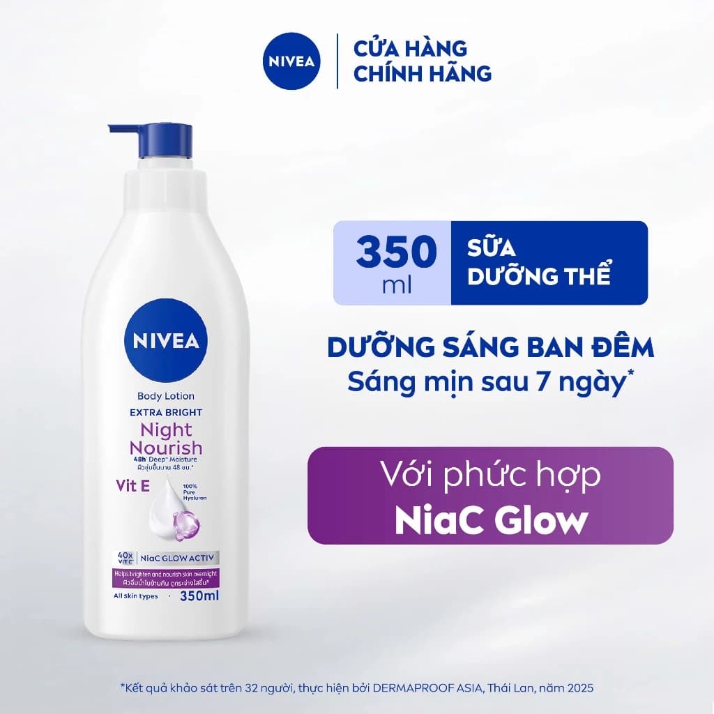 Sữa Dưỡng Thể NIVEA Extra Bright Dưỡng Da Sáng Mịn Sau 7 Ngày 350ml -  88311/98413/98412