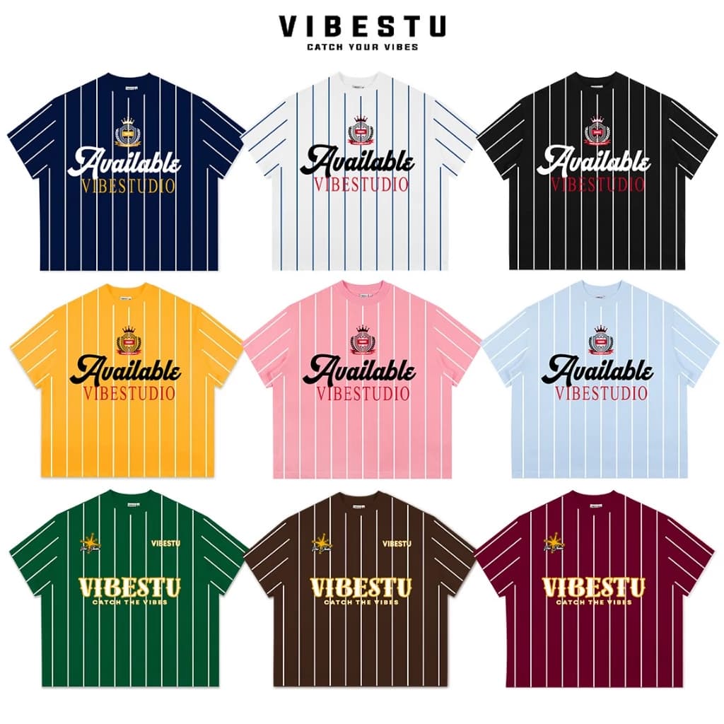Áo Thun Sọc Local Brand VIBESTU " Available & VS " Form Big Boxy Unisex 250gsm Cotton