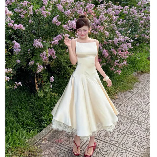 Đầm midi dáng dài EIRA BLANC -  vẻ đẹp tinh khôi