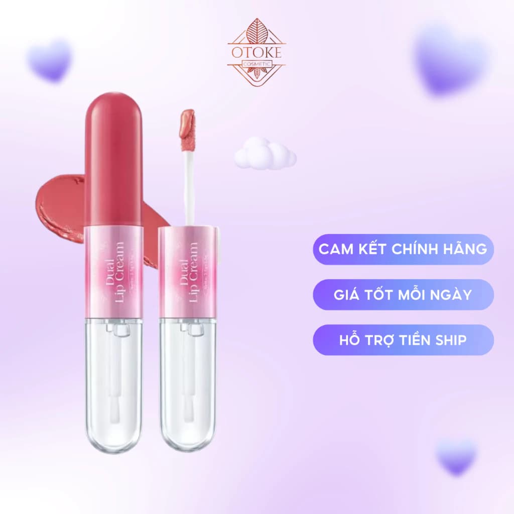 Son kem 2 trong 1 barenbliss Multiverse of Me Dual Lip Cream lì và bóng 2,5g + 3,5g