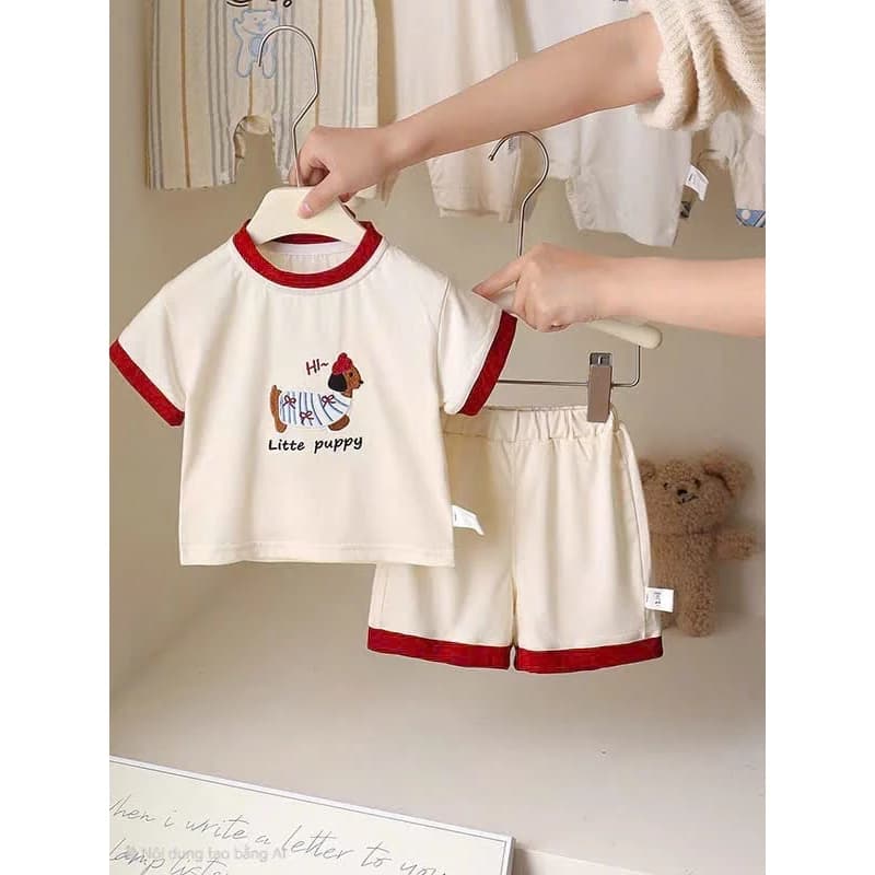 [A63] Set bộ Lucky Puppy bé gái, áo thun quần short su 4 chiều mềm mát dễ thương mặc hè cho bé 7 - 22kg