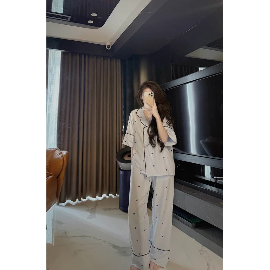 Set bộ CỘC DÀI FORM VEST pijama NGỰA HÍ MÃ ĐÁO THÀNH CÔNG chất mềm ChunChun