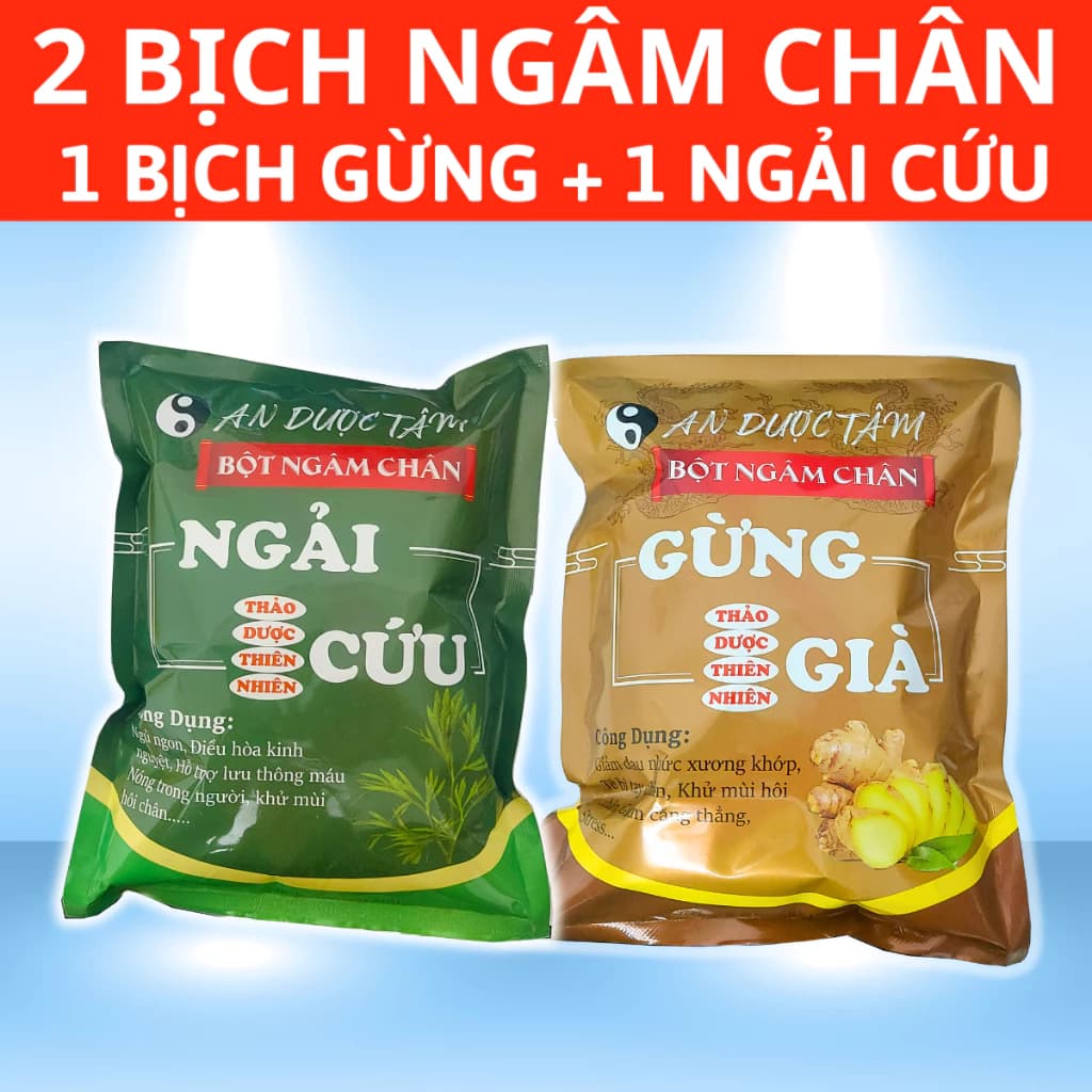 COMBO 100 Túi Bột Gừng già Ngâm Chân An Dược Tâm VIỆT NAM. Thải Độc - Giảm Đau Nhức