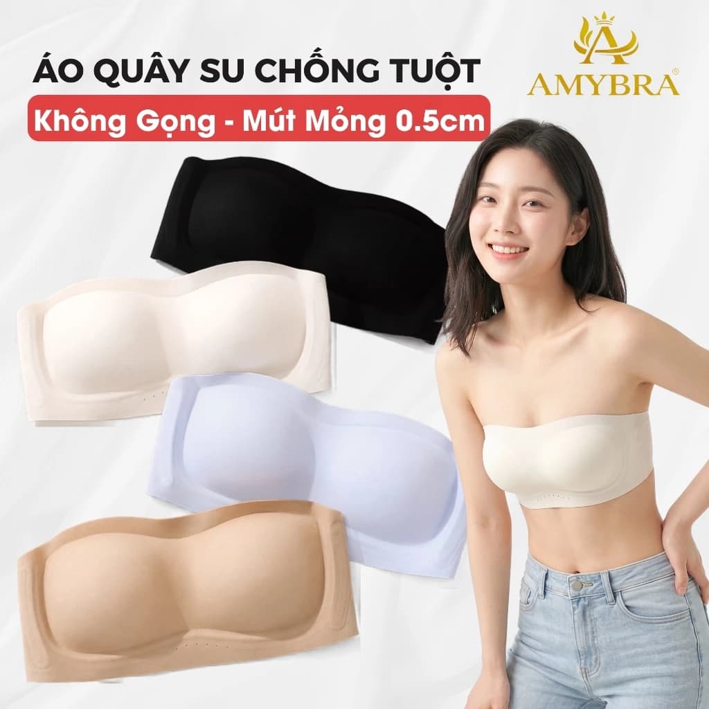 [ Deal Hời ] Áo Ngực Không Dây Su Không Gọng Chống Tuột, Áo Lót Quây Ngực Mút Mỏng 0.5cm A622
