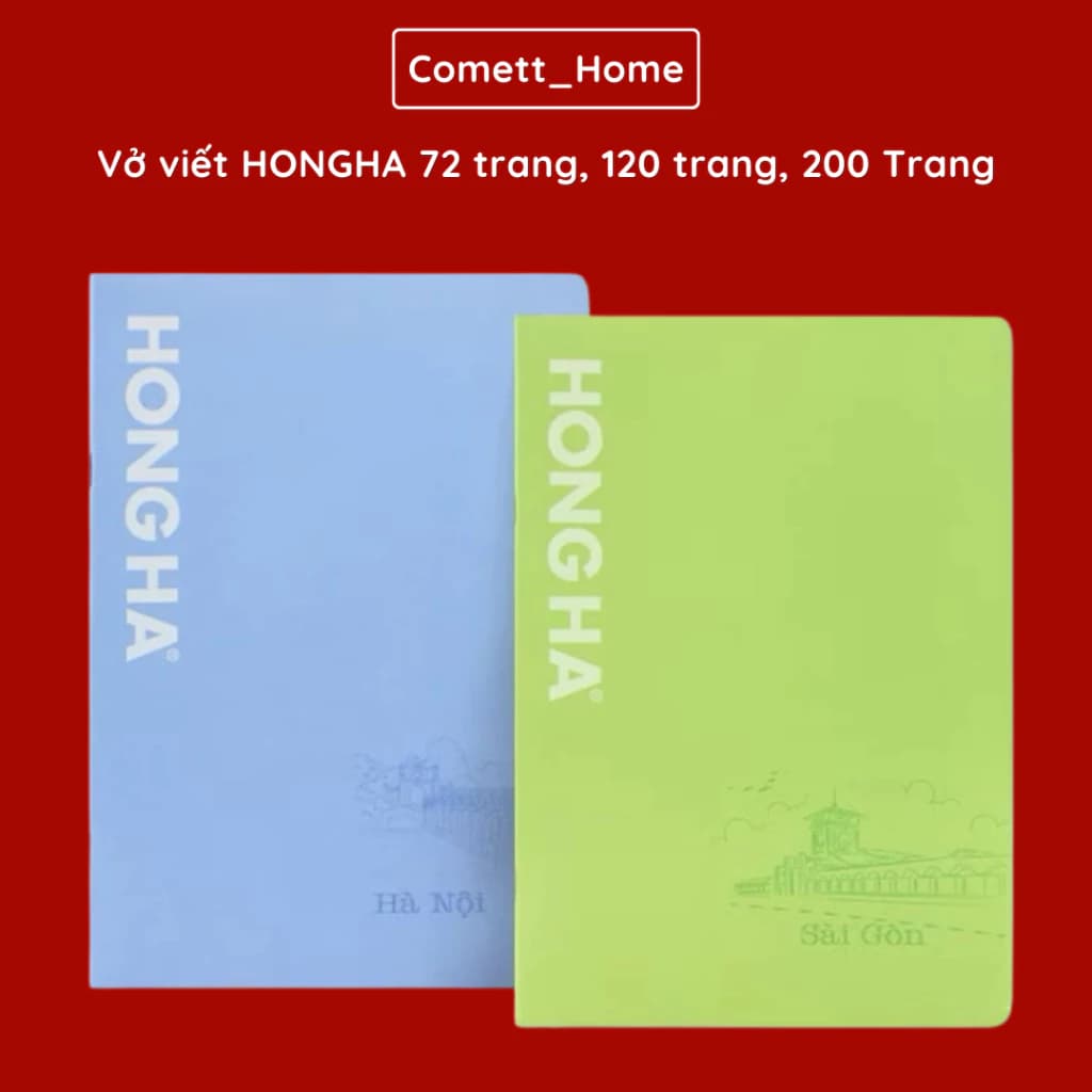 Vở Kẻ Ngang Hồng Hà 72 Trang, 120 Trang, 200 Trang - COMBO 10 Quyển Vở Viết 0.7mm Khoảng Cách Dòng Viết Êm Tay, Mực Nét
