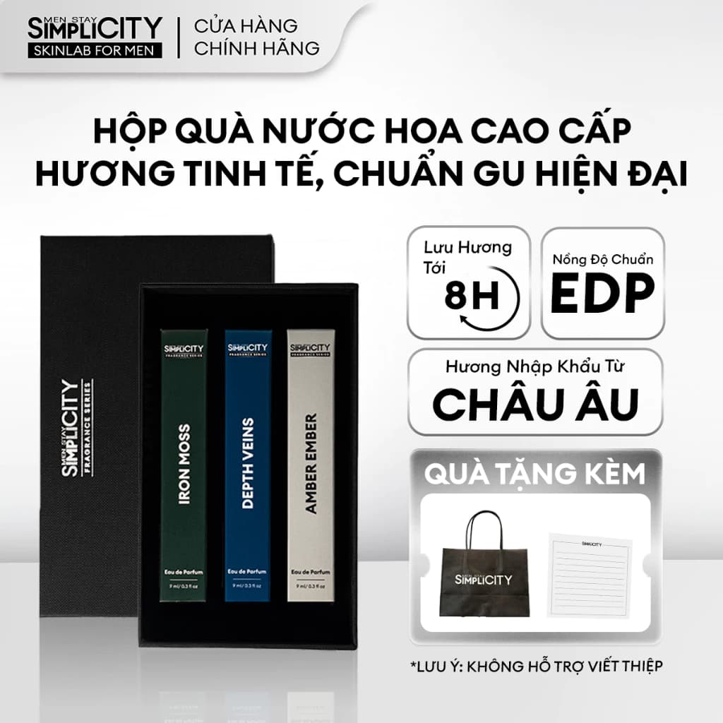 Set quà tặng bạn trai ELEMENTUM, nước hoa nam cao cấp Men Stay Simplicity Elementum collection