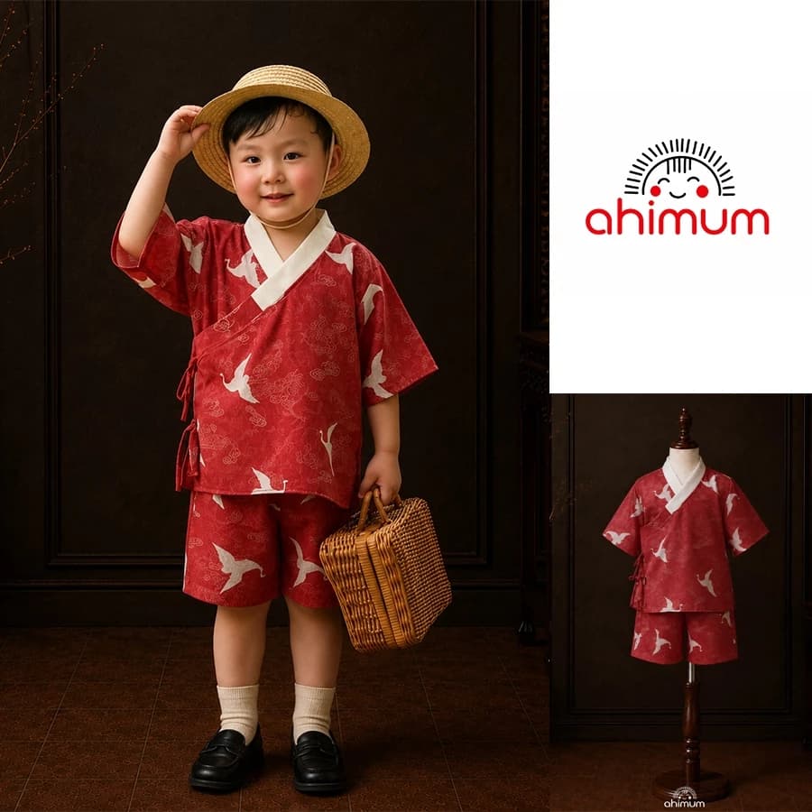 Đồ Bộ Yukata Ahimum Phi Hạc, bộ Yukata mặc ở nhà , du lịch, đồ ngủ