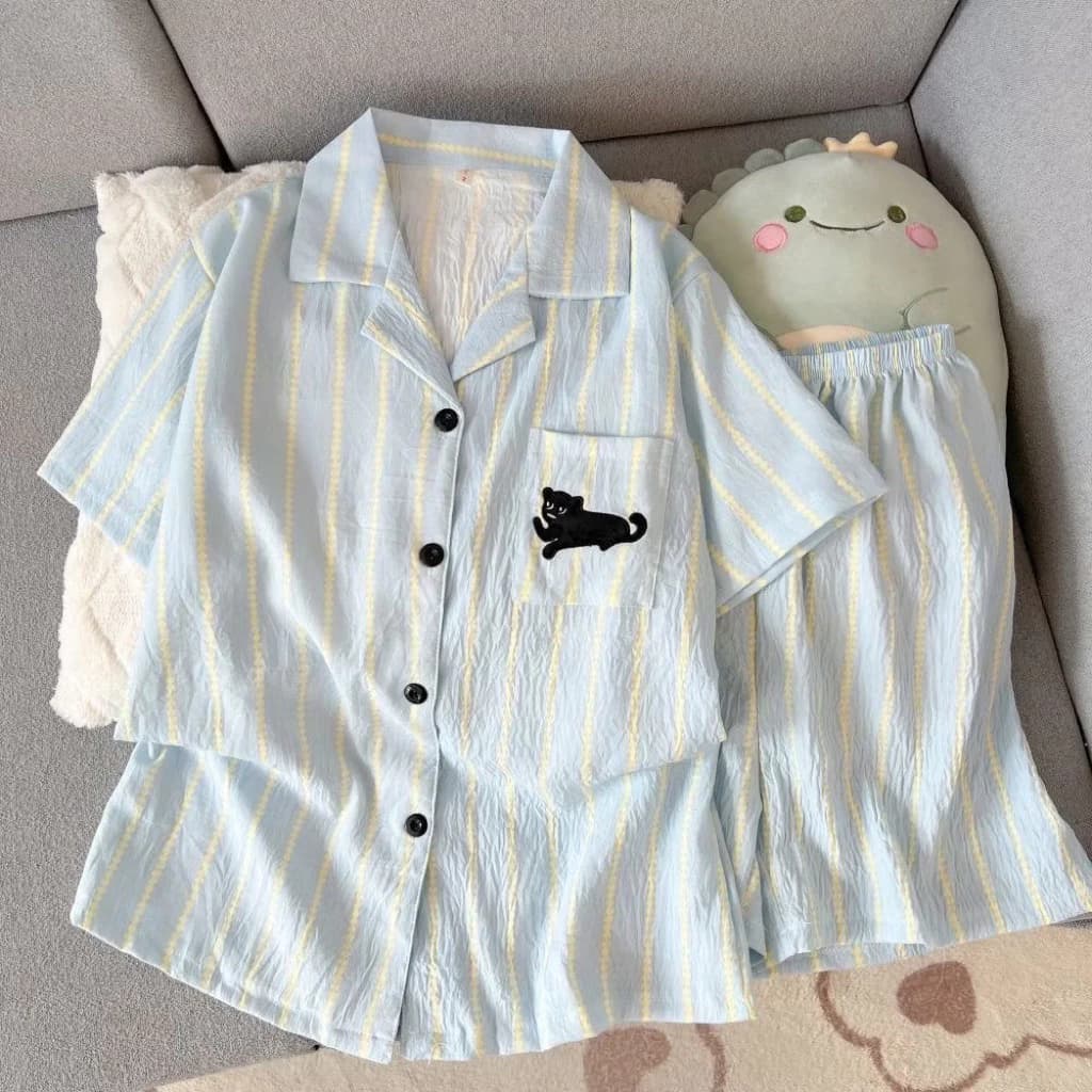 [Sẵn] Bộ ngủ pyjama áo cộc quần ngắn chất đũi cotton loại đẹp, đồ ngủ nữ cộc tay nhiều hoạ tiết dễ thương cho cô gái