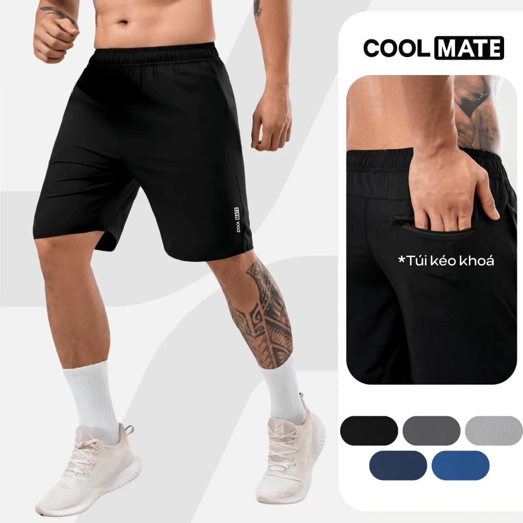 Quần thể thao nam Max Ultra Short V2, quần short đa năng chạy bộ, tập gym, Pickleball có túi khóa sau Coolmate
