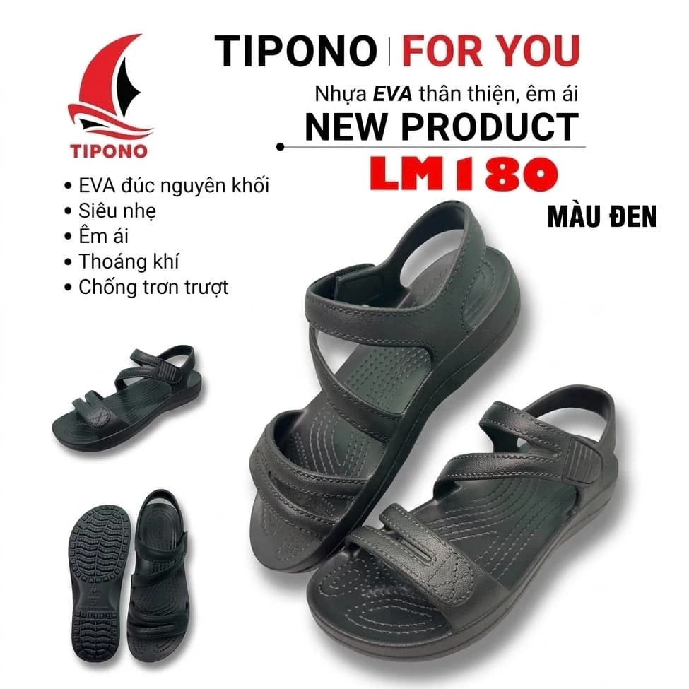 ALYDO TIPONO SANDAL KHÓA DÁN Nguyên Khối Nhựa Eva Chống Trơn Trượt Nhiều Màu Sắc
