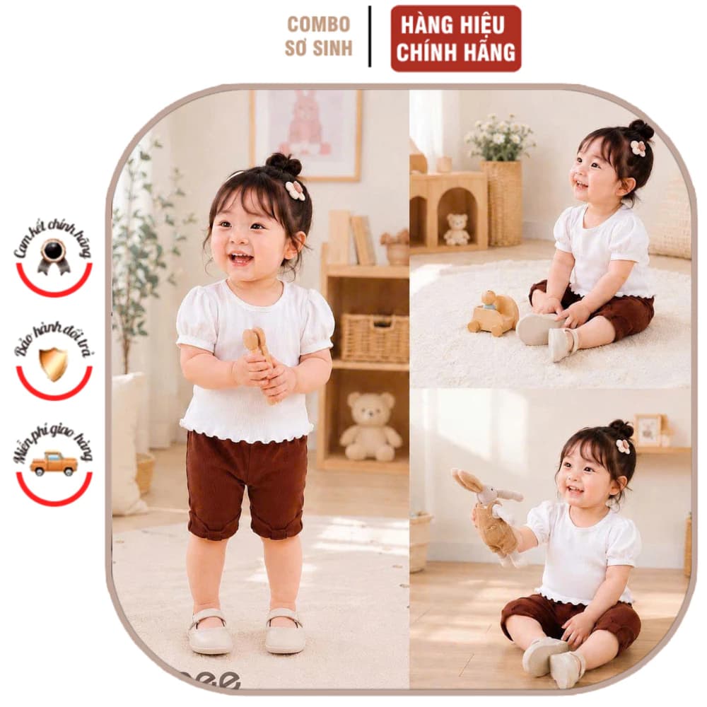 Set quần áo cho bé thun tăm mềm mại, co giãn 4 chiều, quần legging ôm form xinh xắn size 18M-4Y và 11-17kg.