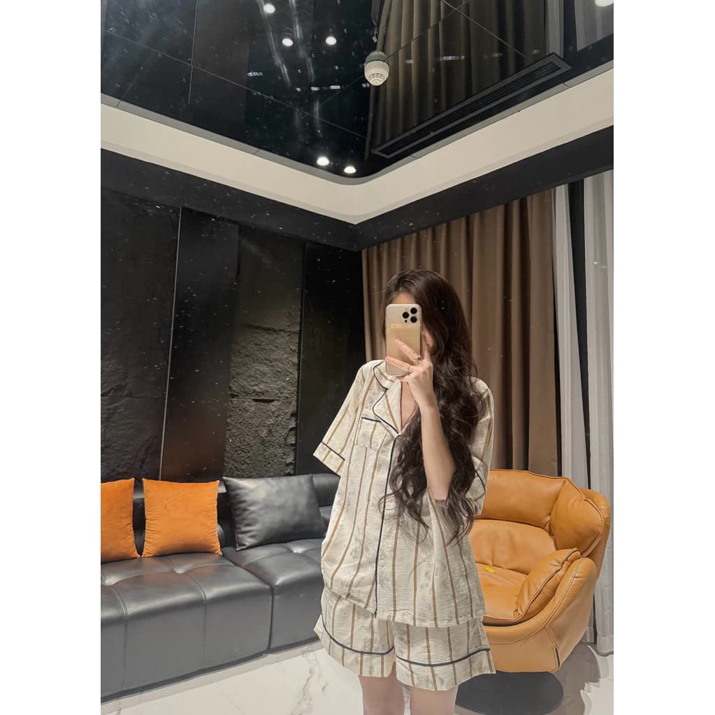 ( Ảnh thật tự chụp ) Set bộ CỘC TAY - QUẦN CỘC pijama KẺ LOANG MỀM MÁT BYCHUN
