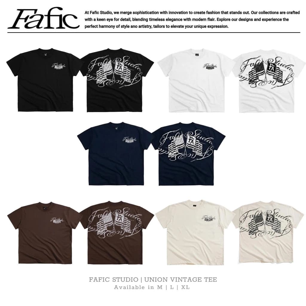Áo thun cổ tròn tay ngắn Boxy FAFIC UNION VINTAGE cotton mùa hè nam nữ unisex local brand