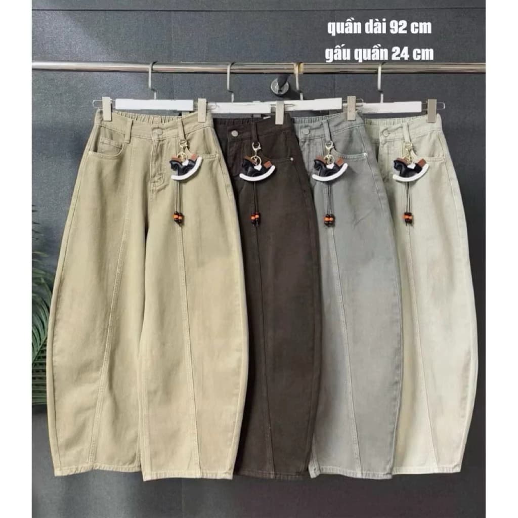 Quần Jeans Baggy Nữ ống Cong - có Chun sau form rộng phong cách bom, Quần Đi Học Đi Làm chất Liệu Jean Khóa đẹp