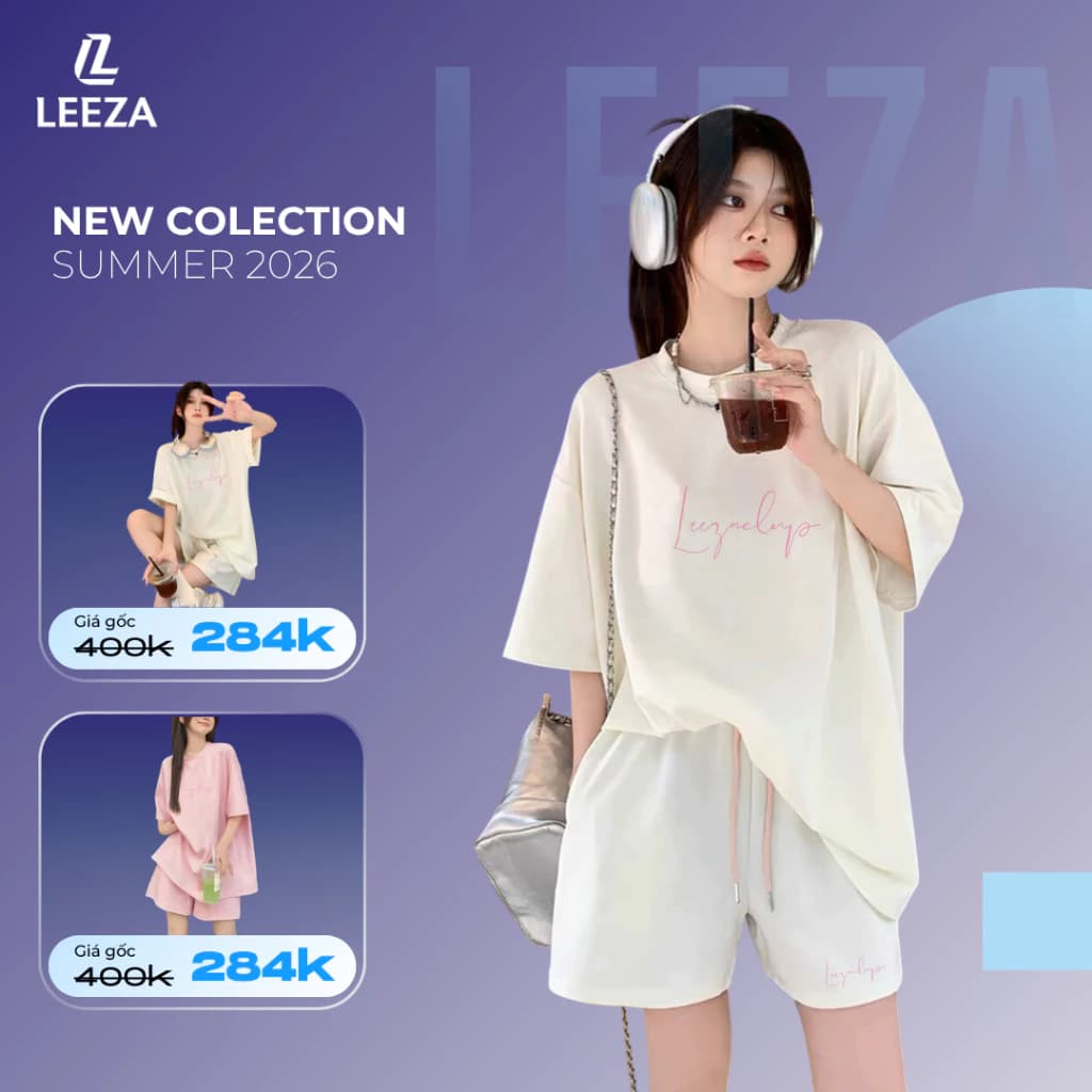 Bộ Quần Áo Nam Nữ Trơn In Chữ Leeza Clup - Chất Liệu Mì Lạnh Local Brand Unisex, Form rộng, Oversize Cho Nam Nữ 31.02